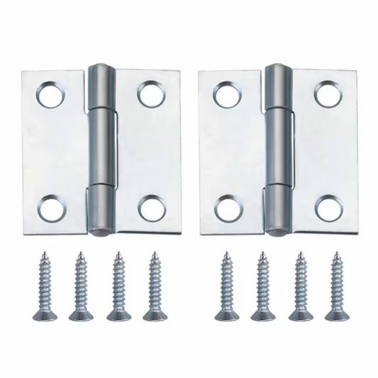 A-1 Hardware 1-1/2-in Silver Interior/Exterior Door Hinge (2 Pack)