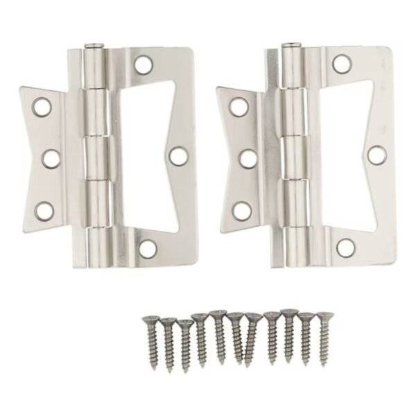 A-1 Hardware 3-Inches Satin nickel Non-Mortise Bi-Fold Door Hinge 2-Pack